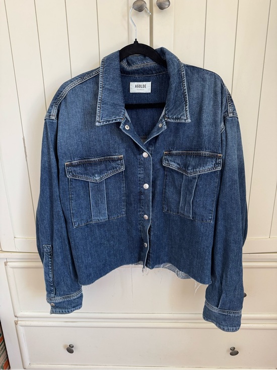 Agolde Jackets & Blazers - Agolde Dark Blue Cropped Denim shirt